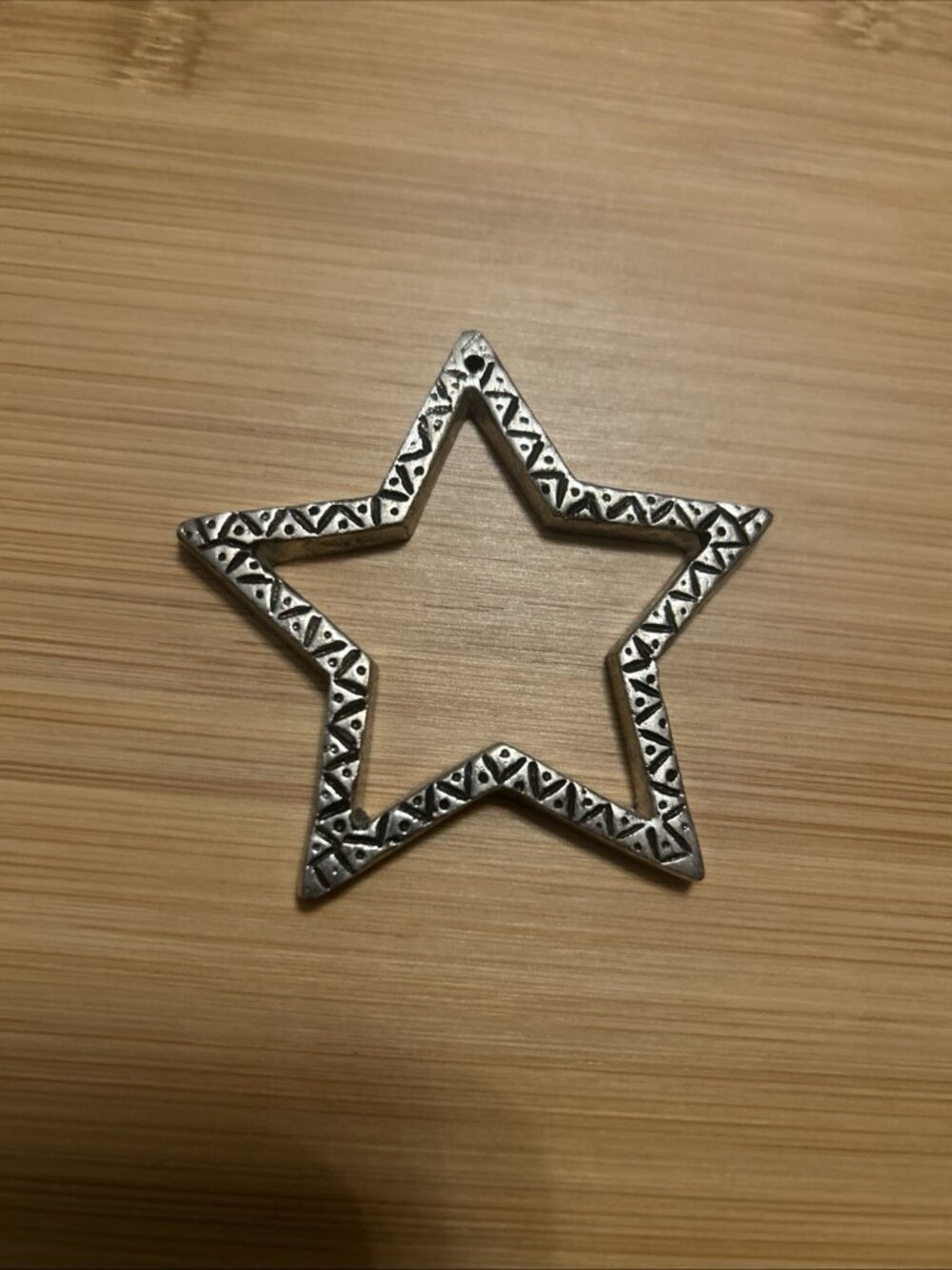 Large Silver Tone Rhinestone Star Outline Pendant Charm  2-3” DIY Jewelry Making